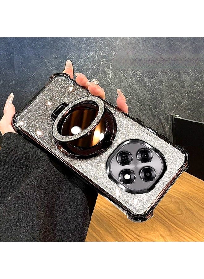 حالة براقة لـ Oppo A6 Pro 5G ，الوقوف المشرق ，مرآة المكياج ，مغناطيسية فاخرة تدرج Oppo A6 Pro غطاء - Image 1